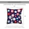 18" Patriotic Flower Doodle Indoor Outdoor Pillow